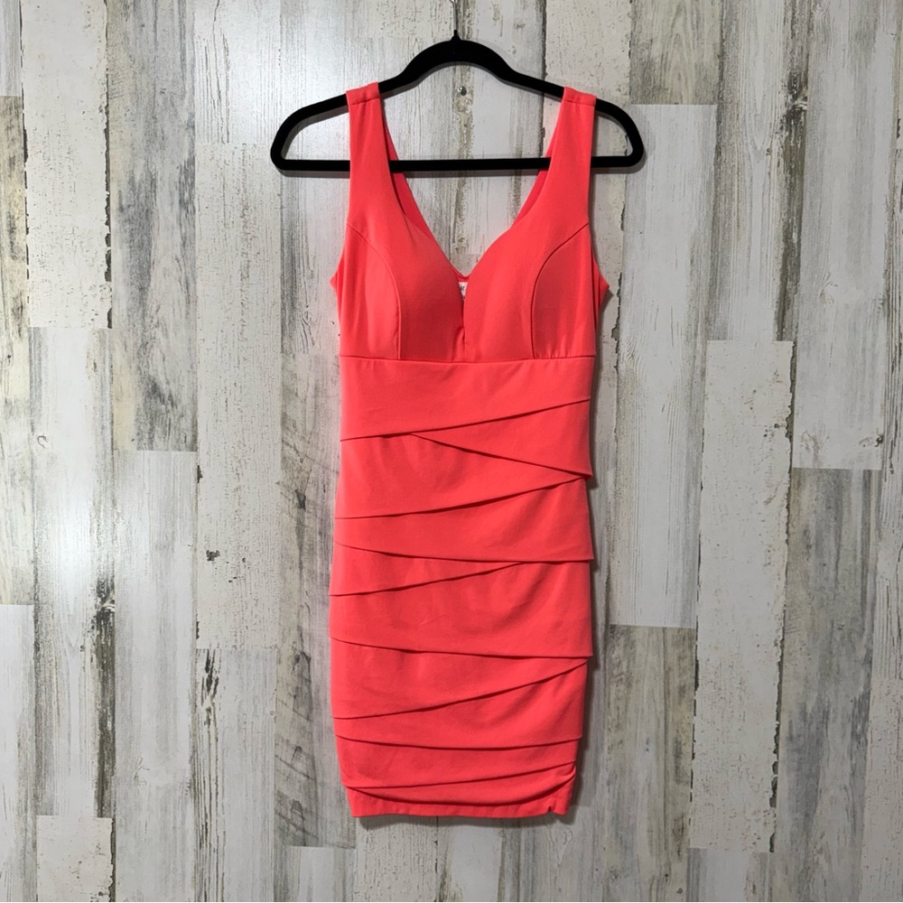 Emerald Sundae Coral Layered Mini Dress